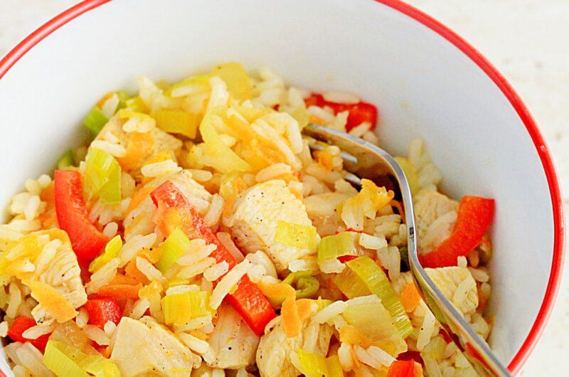 Kurczak z warzywami i ryżem