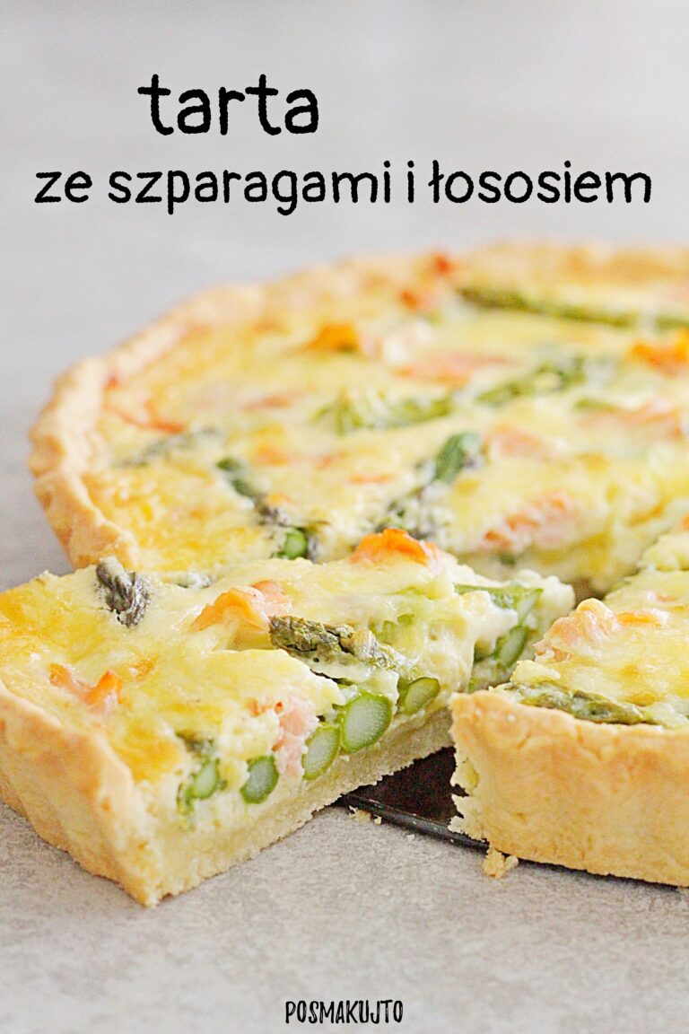 Tarta ze szparagami i łososiem