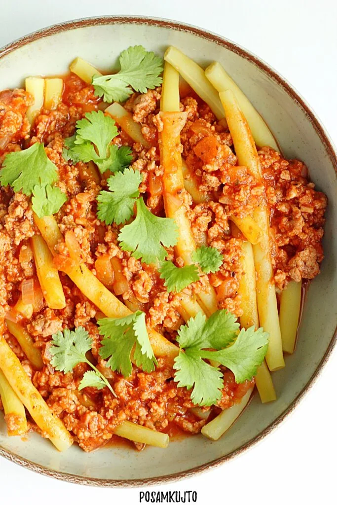 fasolka szparagowa z mięsem po meksykańsku