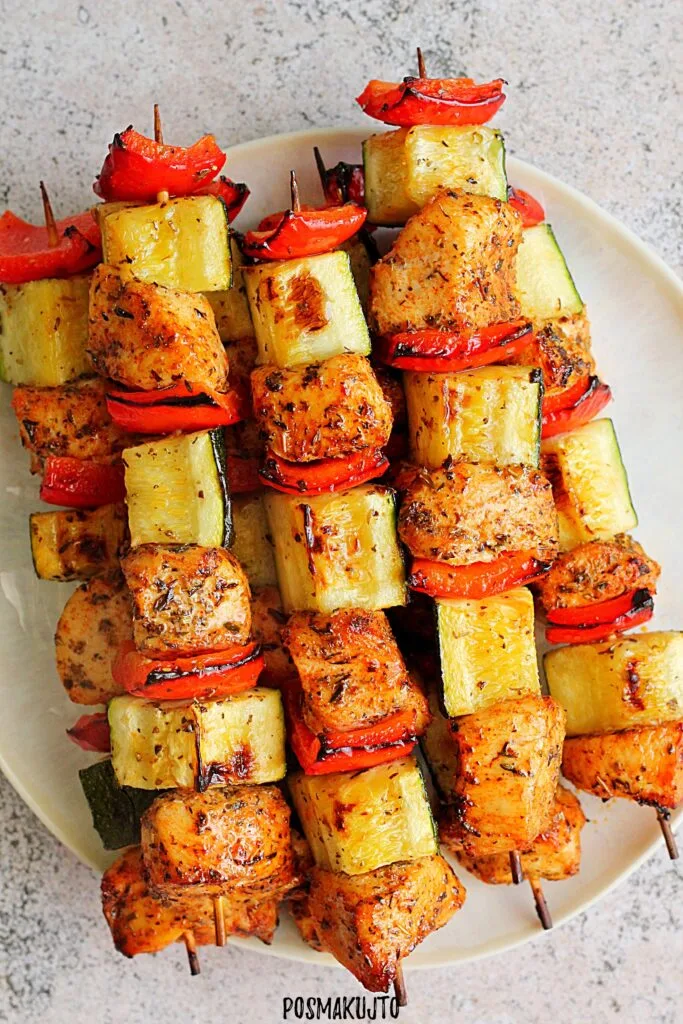 szaszlyki z kurczakiem z piekarnika